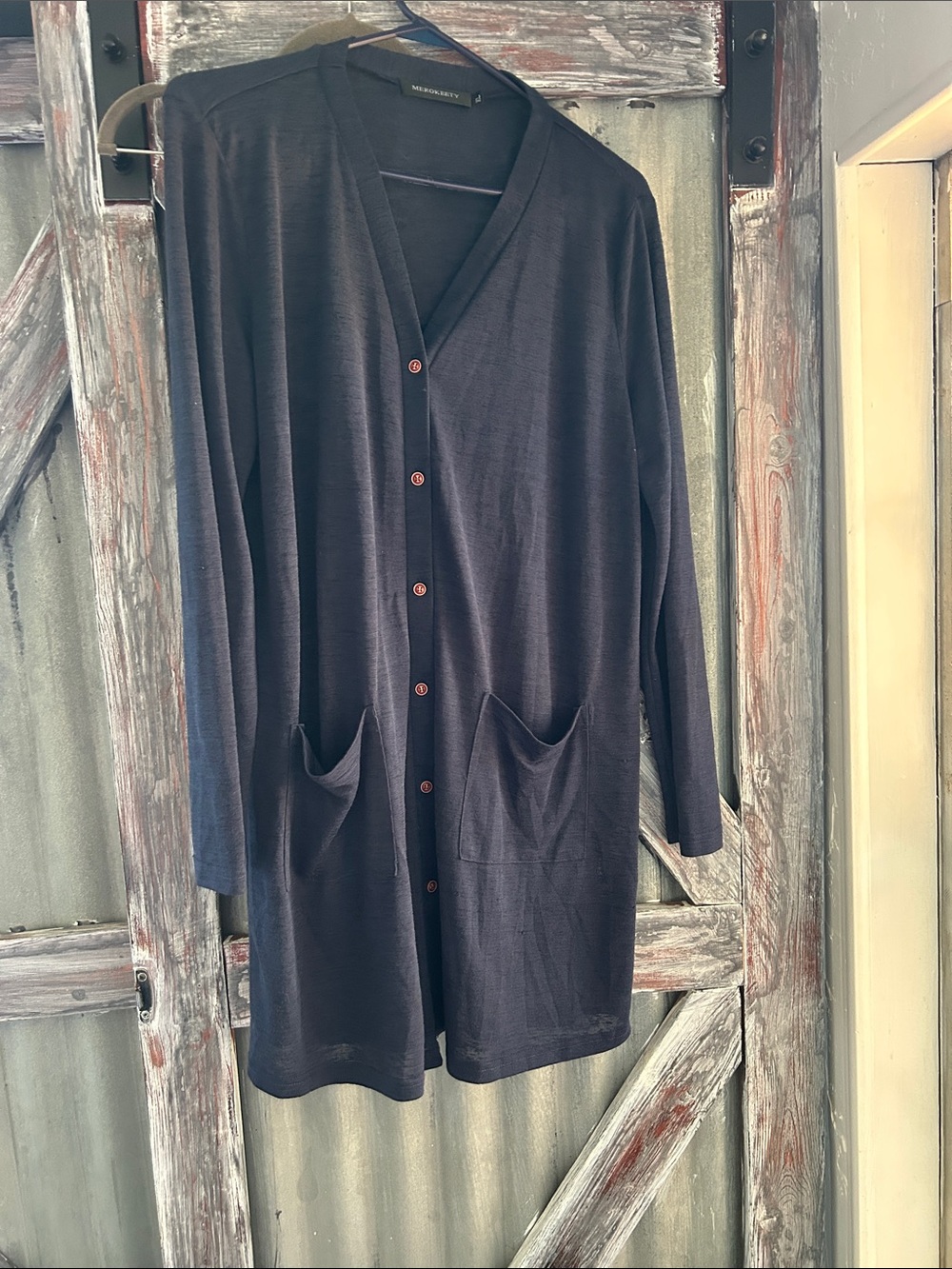 Merokeety Navy Blue Button Cardigan X-Large